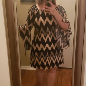 PINK COCONUT Black and Tan Mini Dress